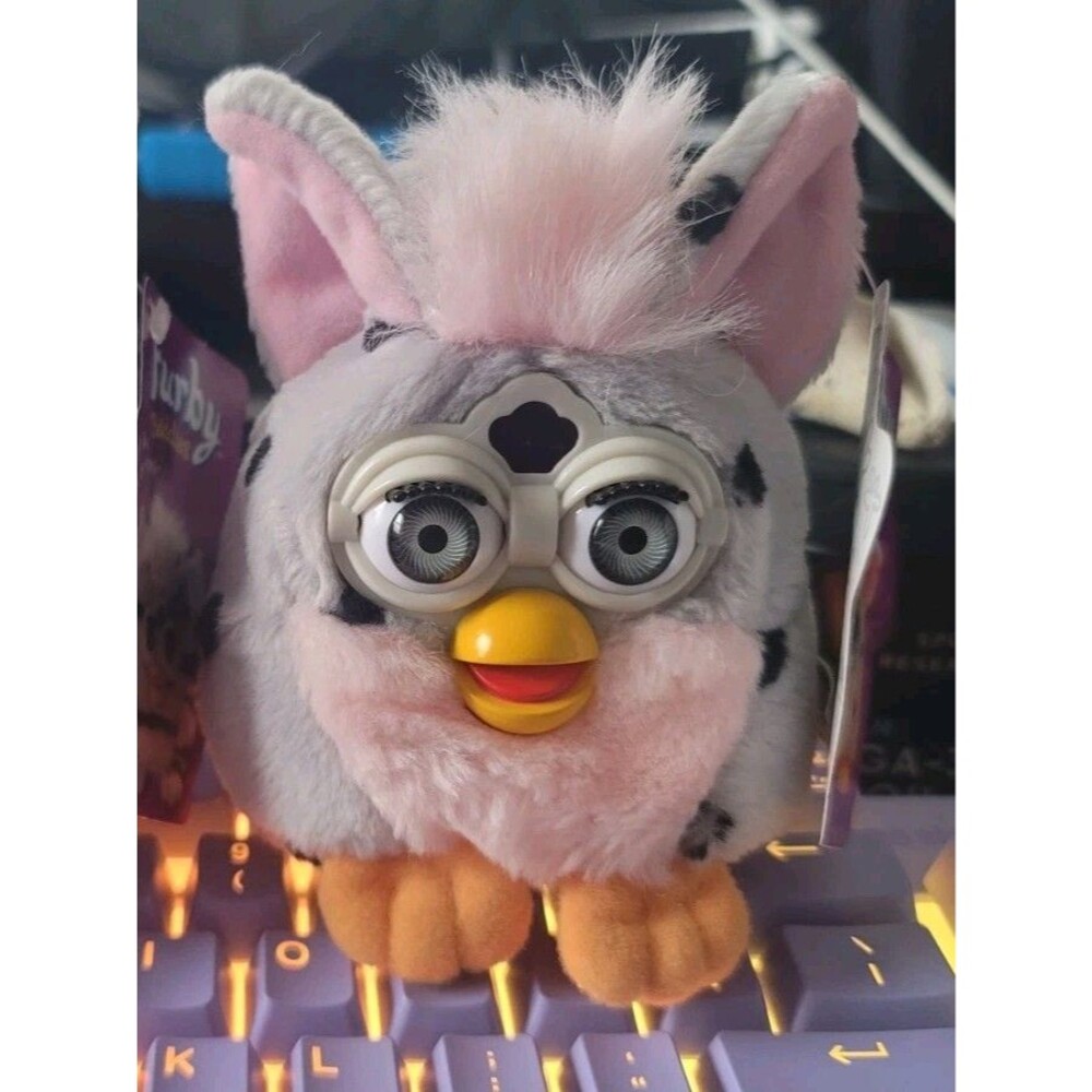 Furby Buddies More Light Plush Gray Pink Tiger Electronics Vintage 1999 NWT - Picture 2 of 5
